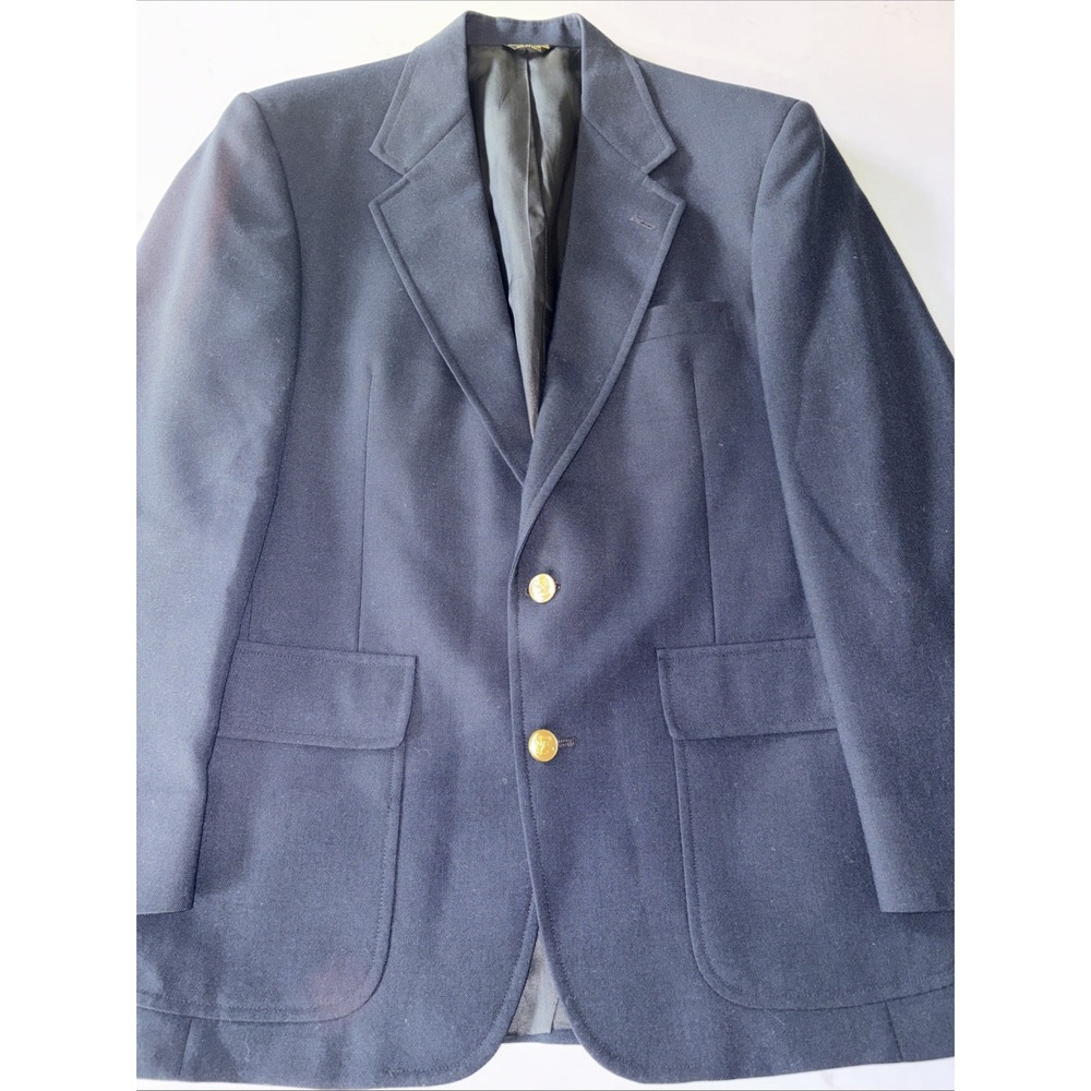 Palm Beach Navy Blue Blazer 42R Lined 2 Gold Button EUC Sport Coat‎ Grandpacore